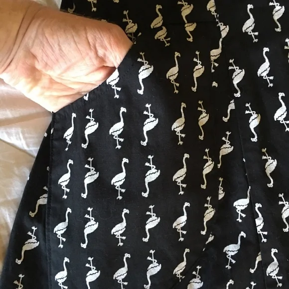 Tulip Size Small Black and White Flamingo Print Dress - Picture 5 of 13